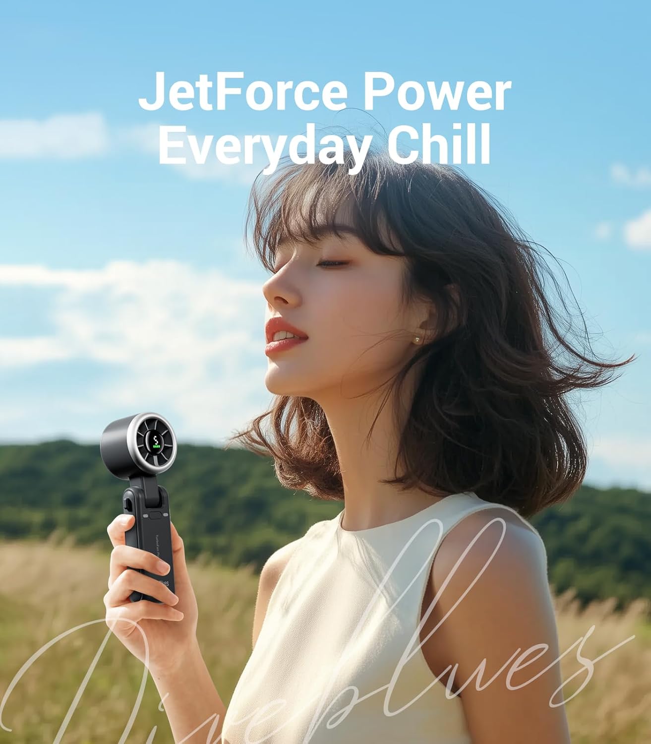 5000mAh Rechargeable Portable Fan | USB-C, 5 Speeds, Lightweight & Quiet
